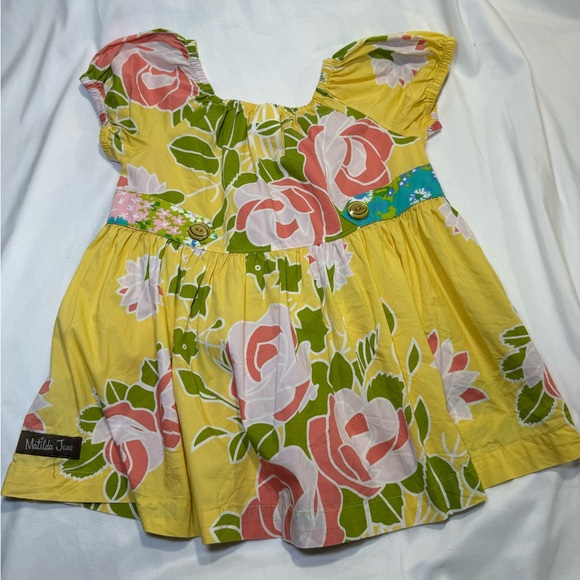 MATILDA JANE YELLOW FLORAL GIRLS DRESS SIZE 6 - Picture 2 of 4